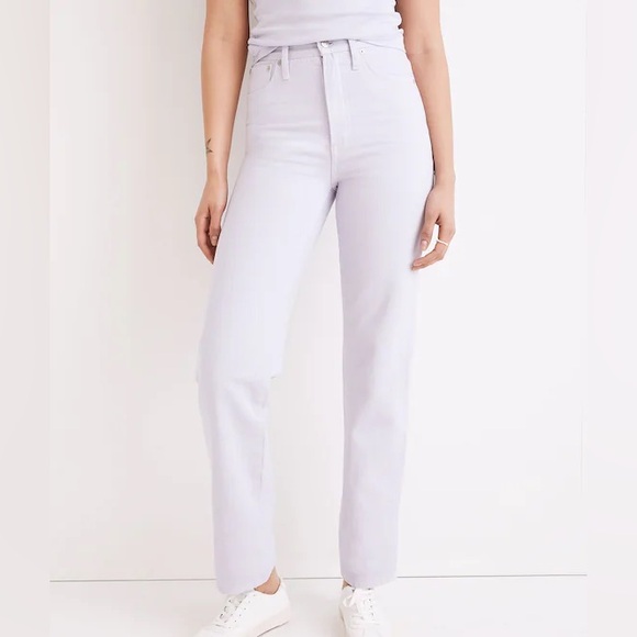 Madewell Women's Straight Leg High Waist Jeans in Light Purple Size 28 - Picture 15 of 16